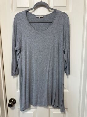 Joan Vass Heather Gray Scoop Neck Tunic